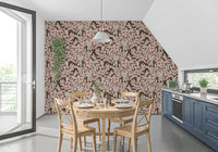 Soft Pink Garden Foliage Wallpaper⁠