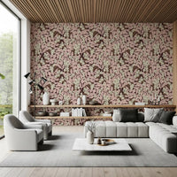 Soft Pink Garden Foliage Wallpaper⁠