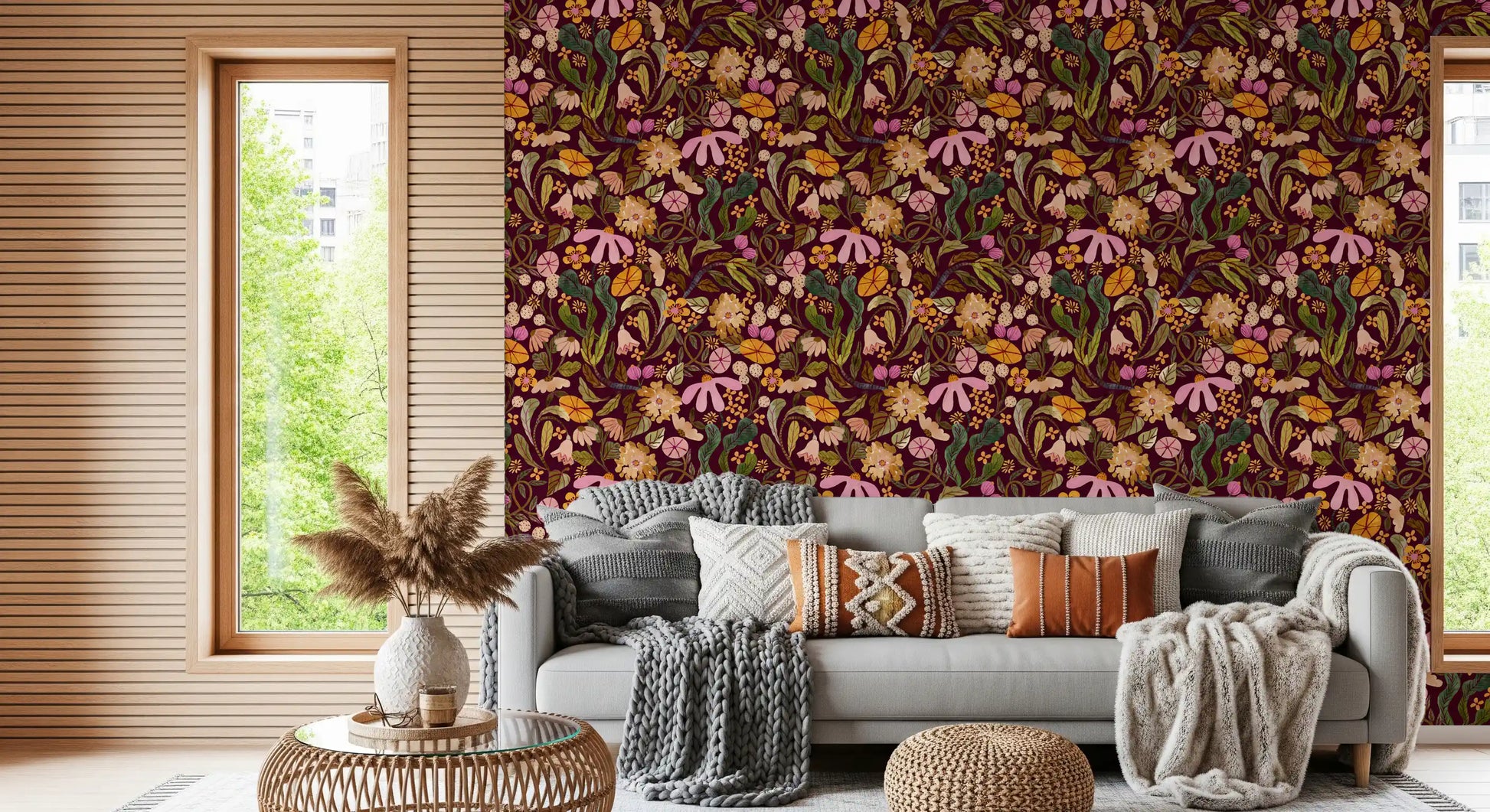 Vintage Botanical Twilight Wallpaper⁠