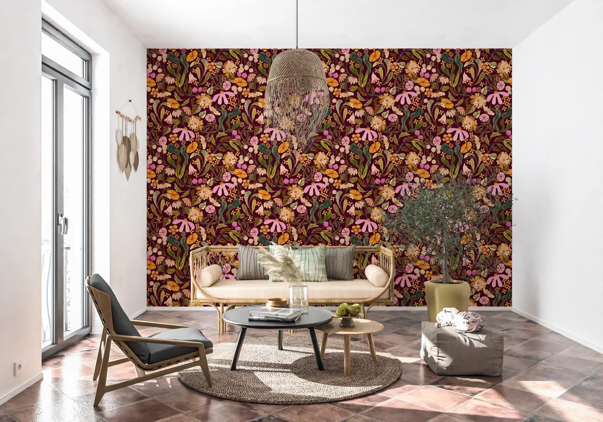 Vintage Botanical Twilight Wallpaper⁠