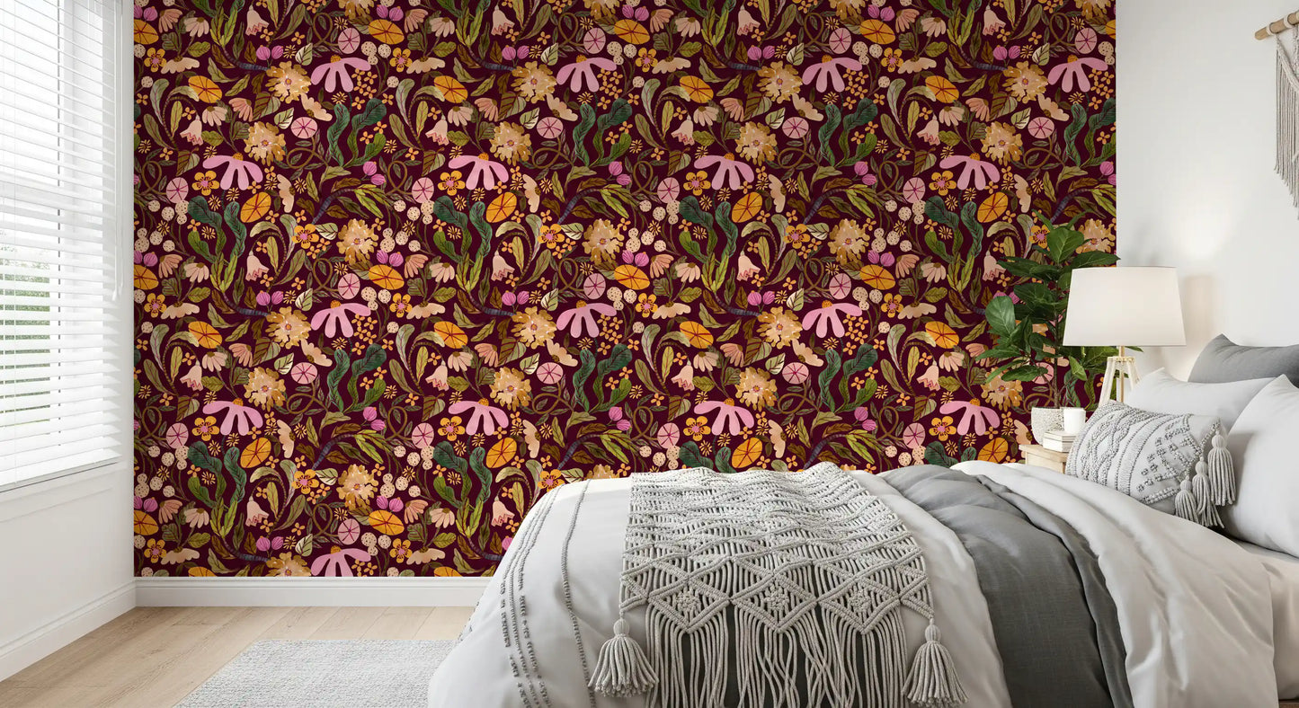 Vintage Botanical Twilight Wallpaper⁠