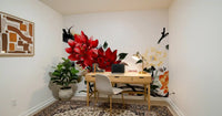 Zen Garden Peony Brushwork Mural Wall Mural