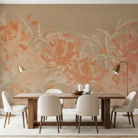 Minimalist Painted Chrysanthemum Mural Wall Mural