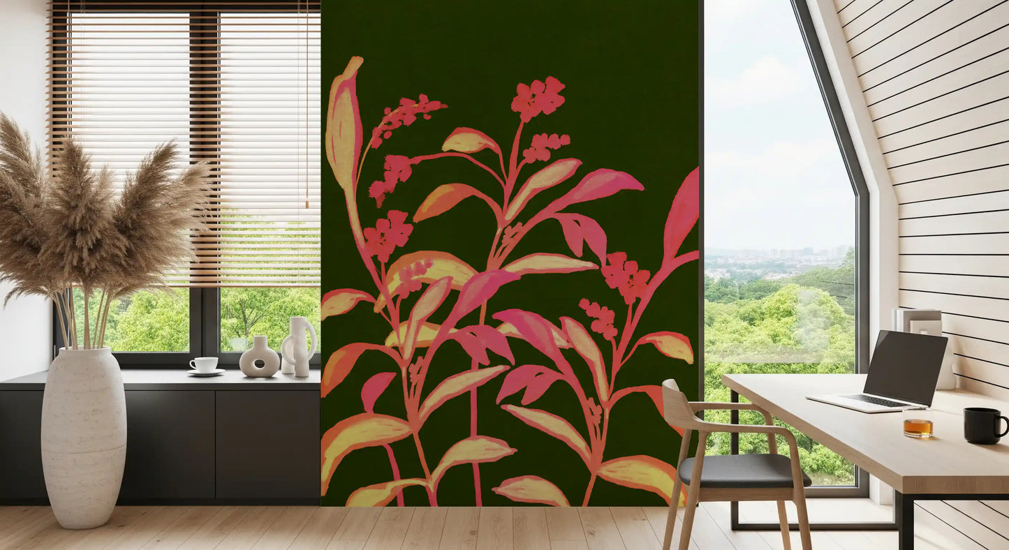 Painterly Spring Bloom Motif Wall Mural