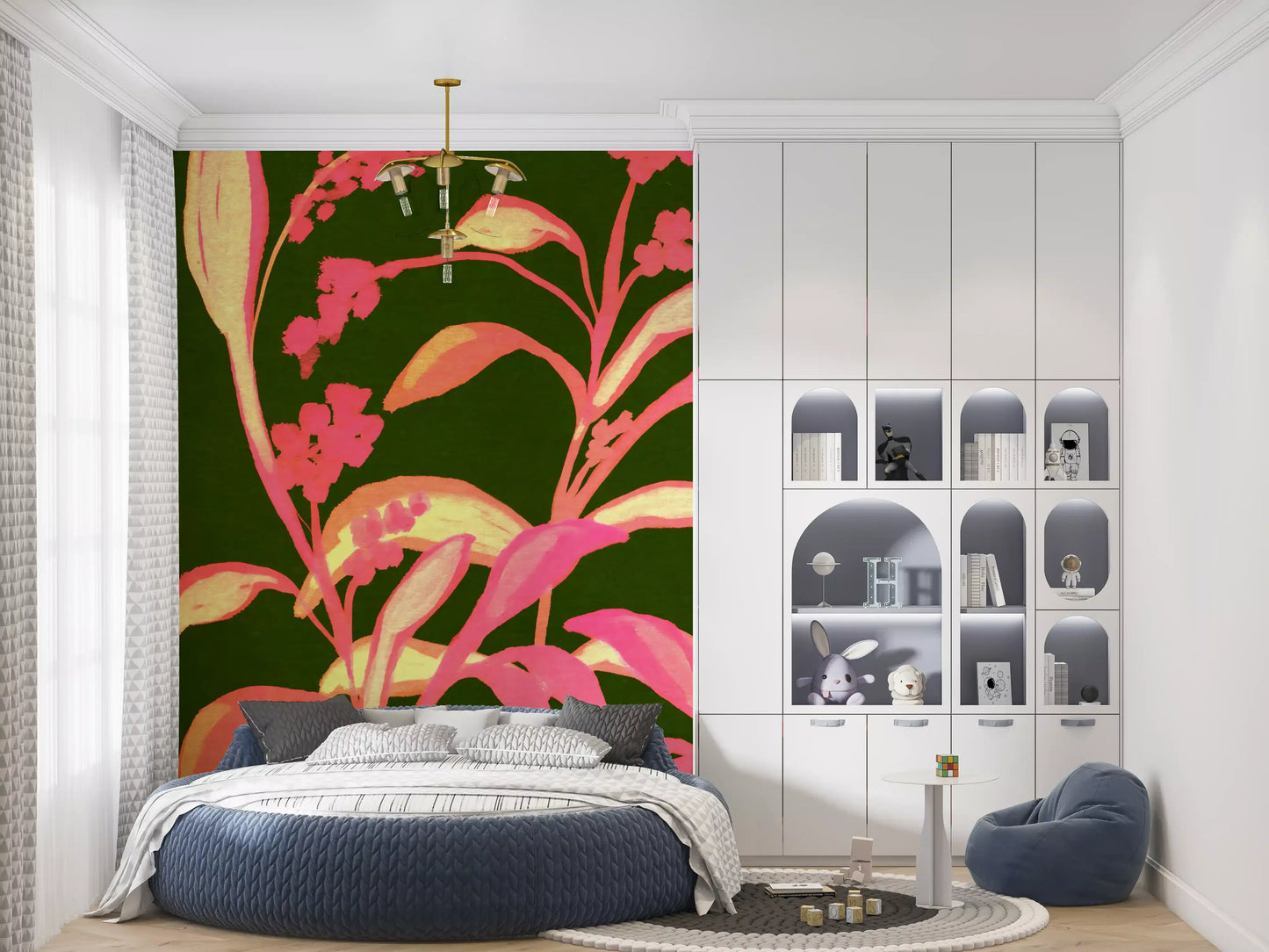 Painterly Spring Bloom Motif Wall Mural
