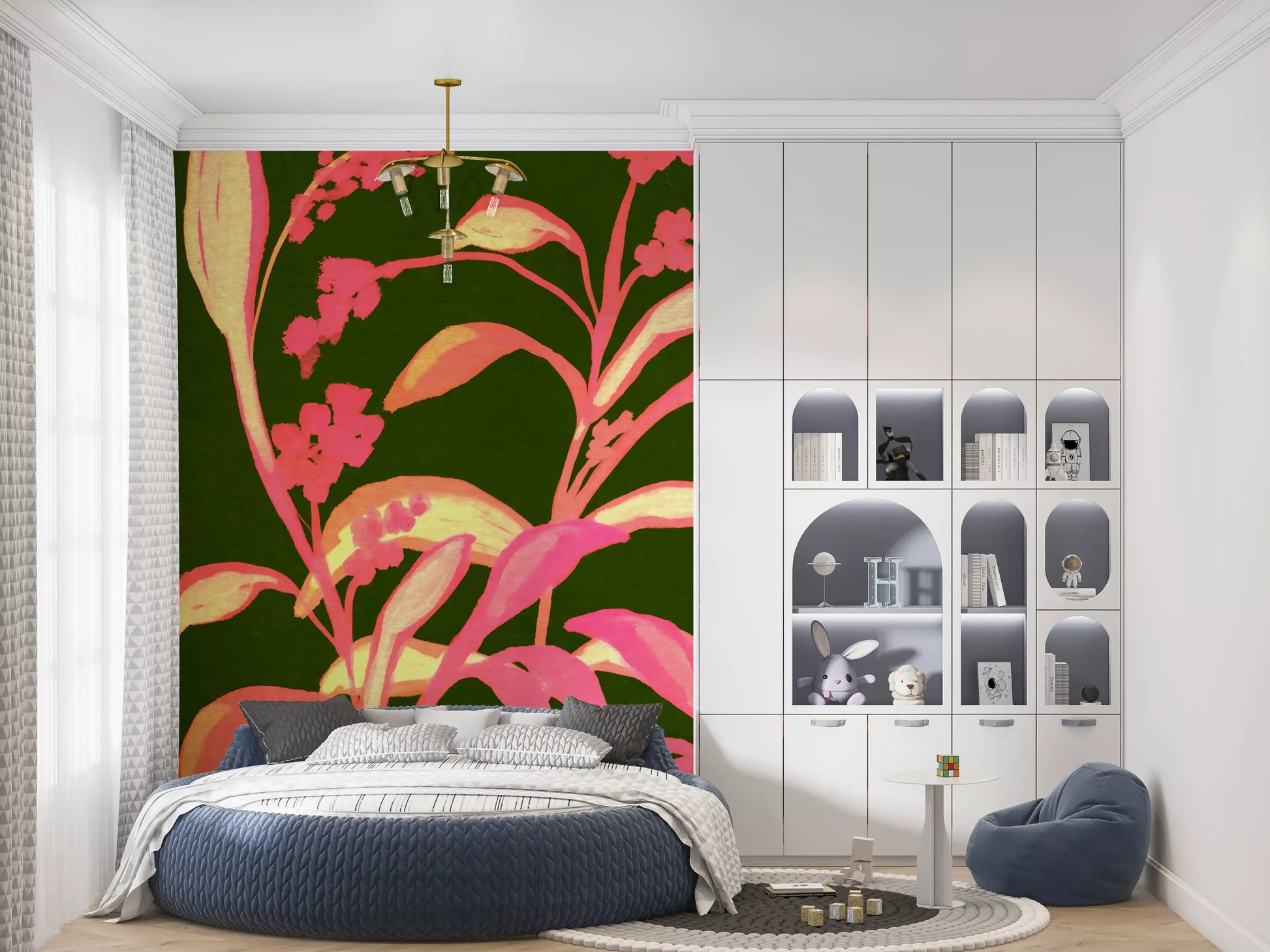 Painterly Spring Bloom Motif Wall Mural