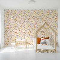 Joyful Crayon Sketch Pattern Wallpaper⁠