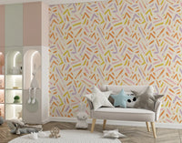 Joyful Crayon Sketch Pattern Wallpaper⁠