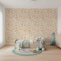 Joyful Crayon Sketch Pattern Wallpaper⁠