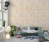 Joyful Crayon Sketch Pattern Wallpaper⁠