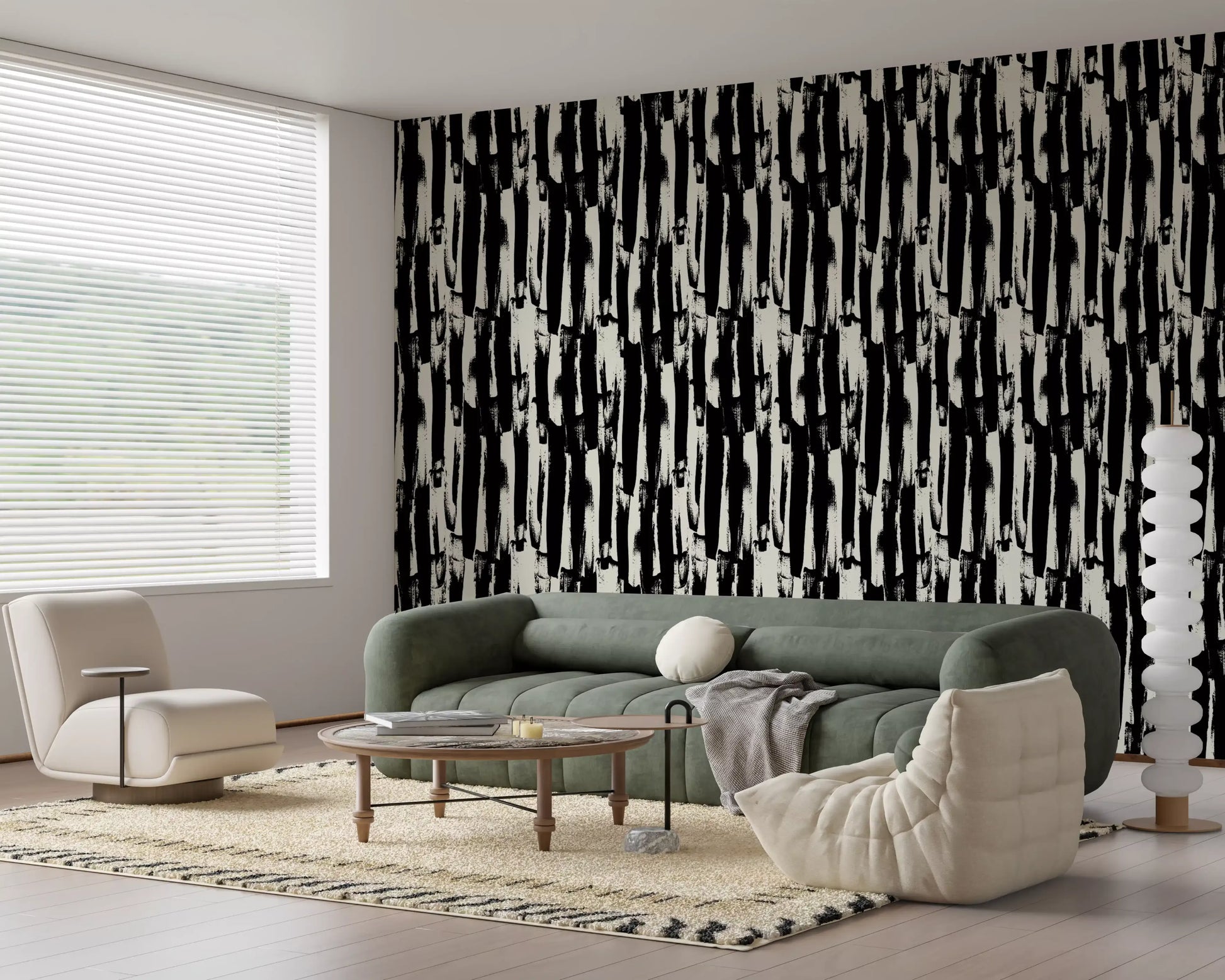 Minimalist Vertical Painterly Line Art Wallpaper⁠