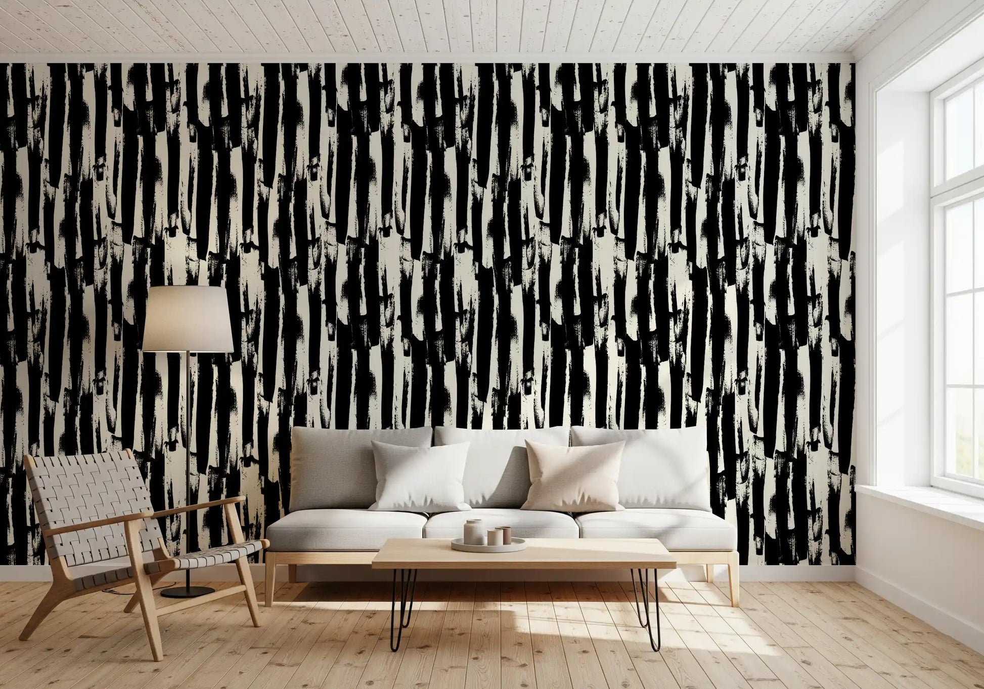 Minimalist Vertical Painterly Line Art Wallpaper⁠