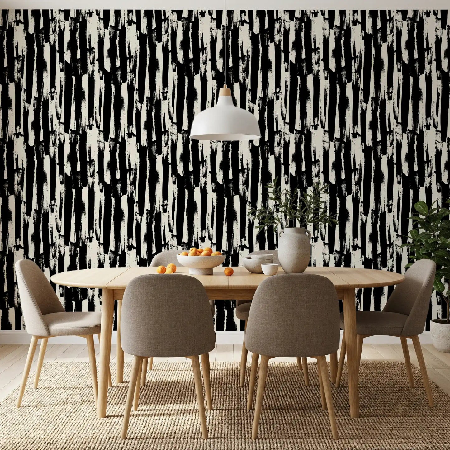 Minimalist Vertical Painterly Line Art Wallpaper⁠