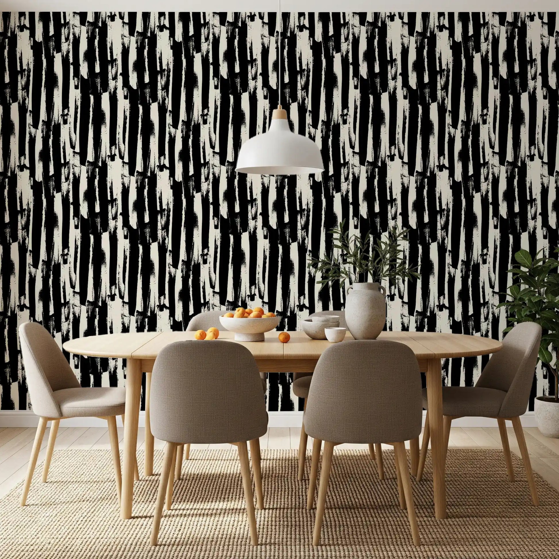Minimalist Vertical Painterly Line Art Wallpaper⁠