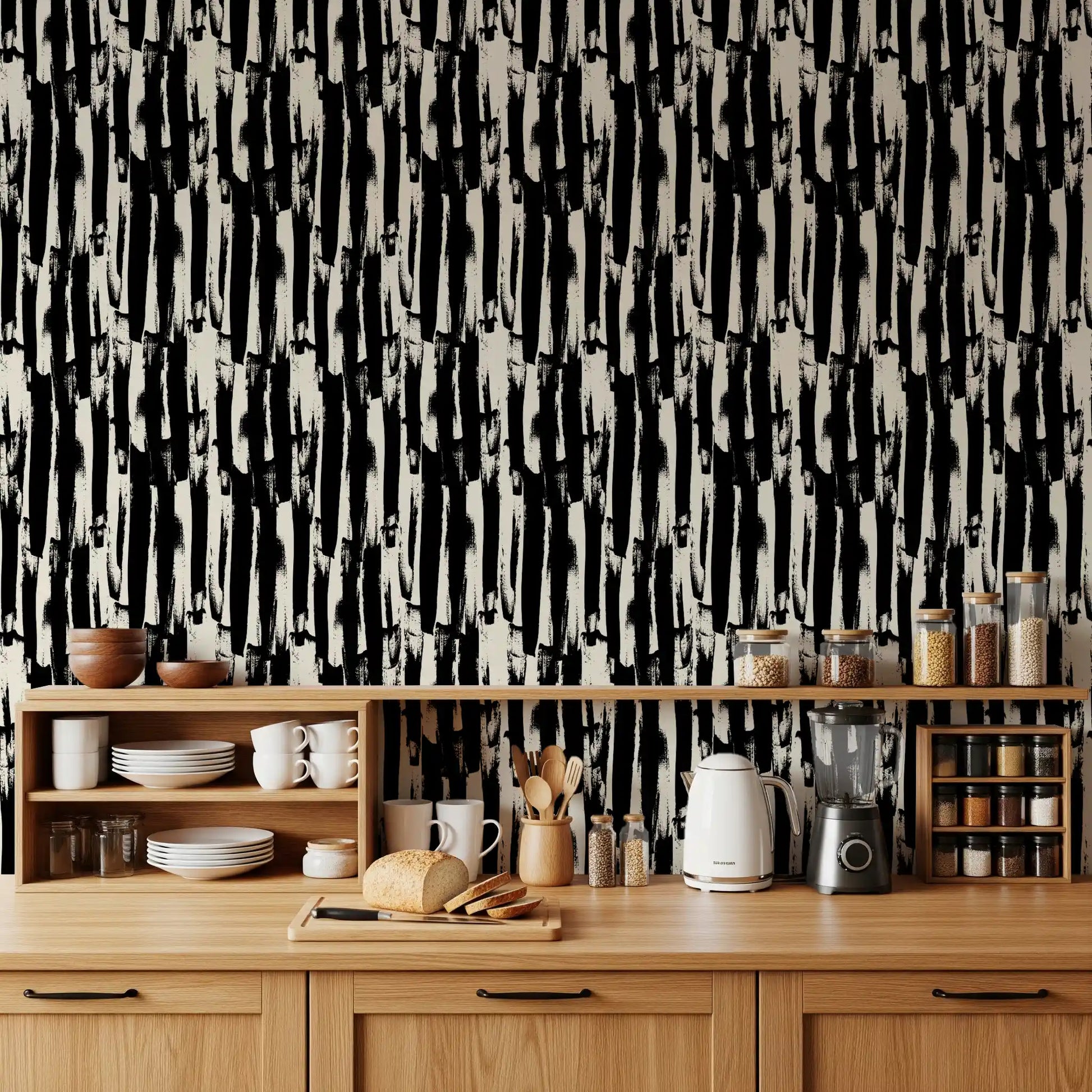 Minimalist Vertical Painterly Line Art Wallpaper⁠
