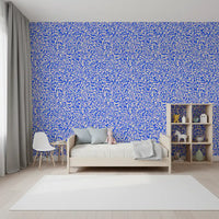 Vibrant Cobalt Swirl Pattern Wallpaper⁠