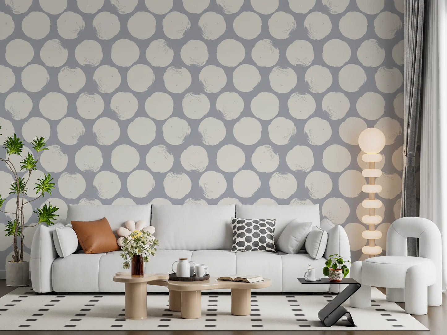 Minimalist Soft Dot Motif Wallpaper⁠