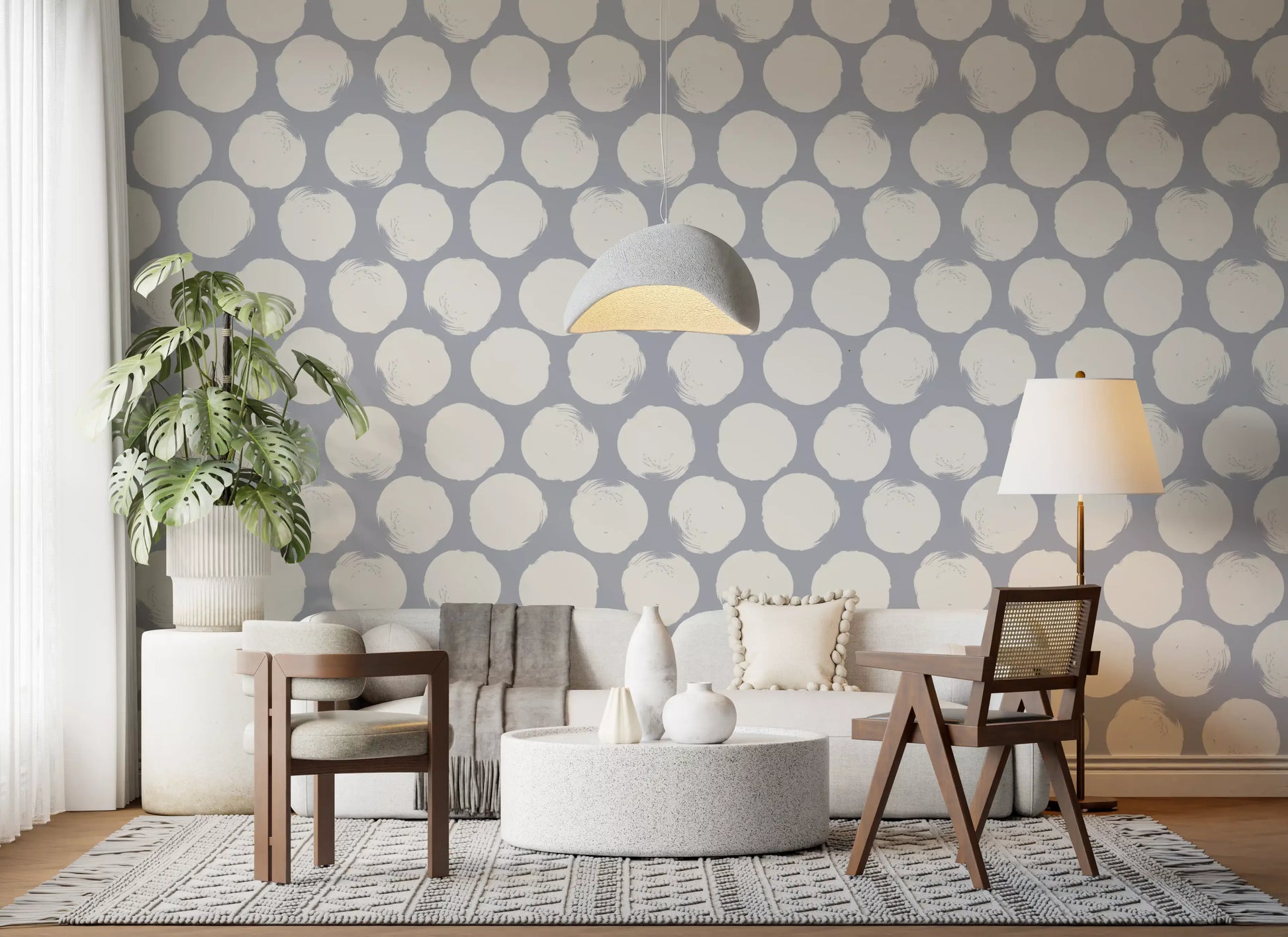 Minimalist Soft Dot Motif Wallpaper⁠