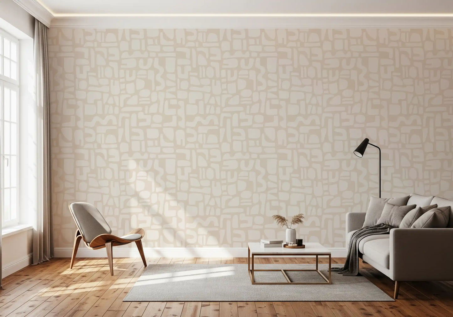 Minimalist Soft Geometric Shapes Wallpaper⁠