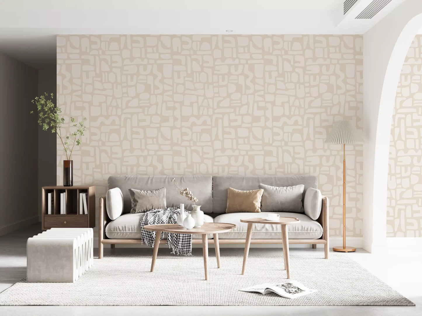 Minimalist Soft Geometric Shapes Wallpaper⁠