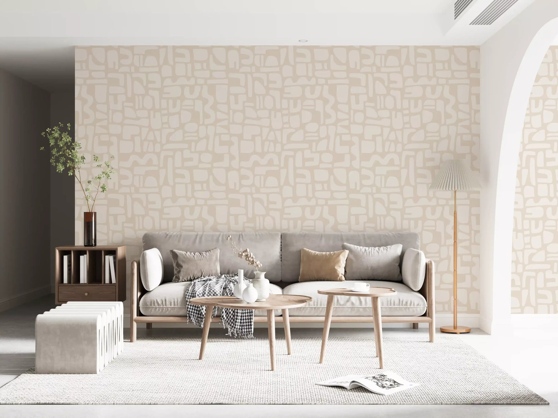 Minimalist Soft Geometric Shapes Wallpaper⁠