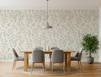 Soft Sage Botanical Brushstrokes Wallpaper⁠