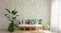 Soft Sage Botanical Brushstrokes Wallpaper⁠
