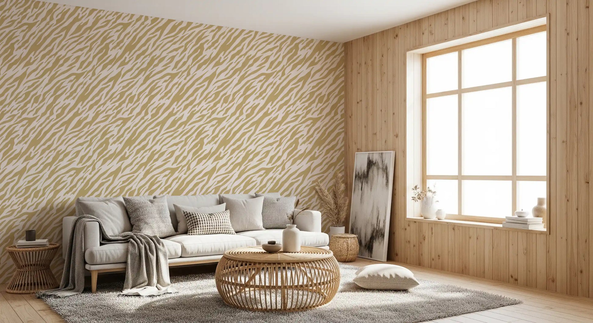 Abstract Gold Animal Stripe Wallpaper⁠