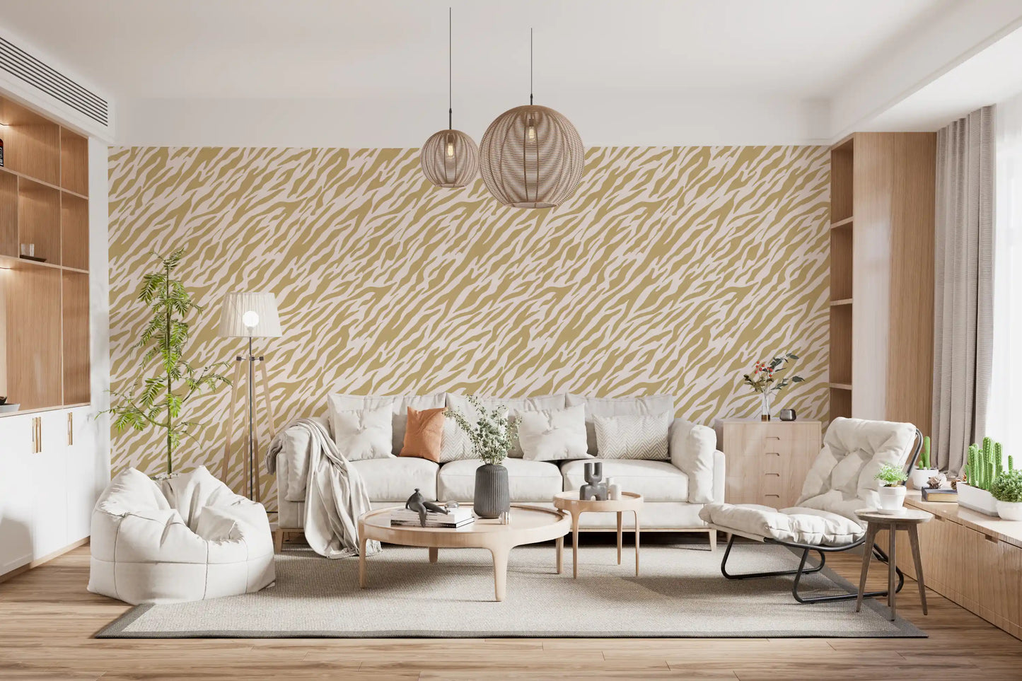 Abstract Gold Animal Stripe Wallpaper⁠