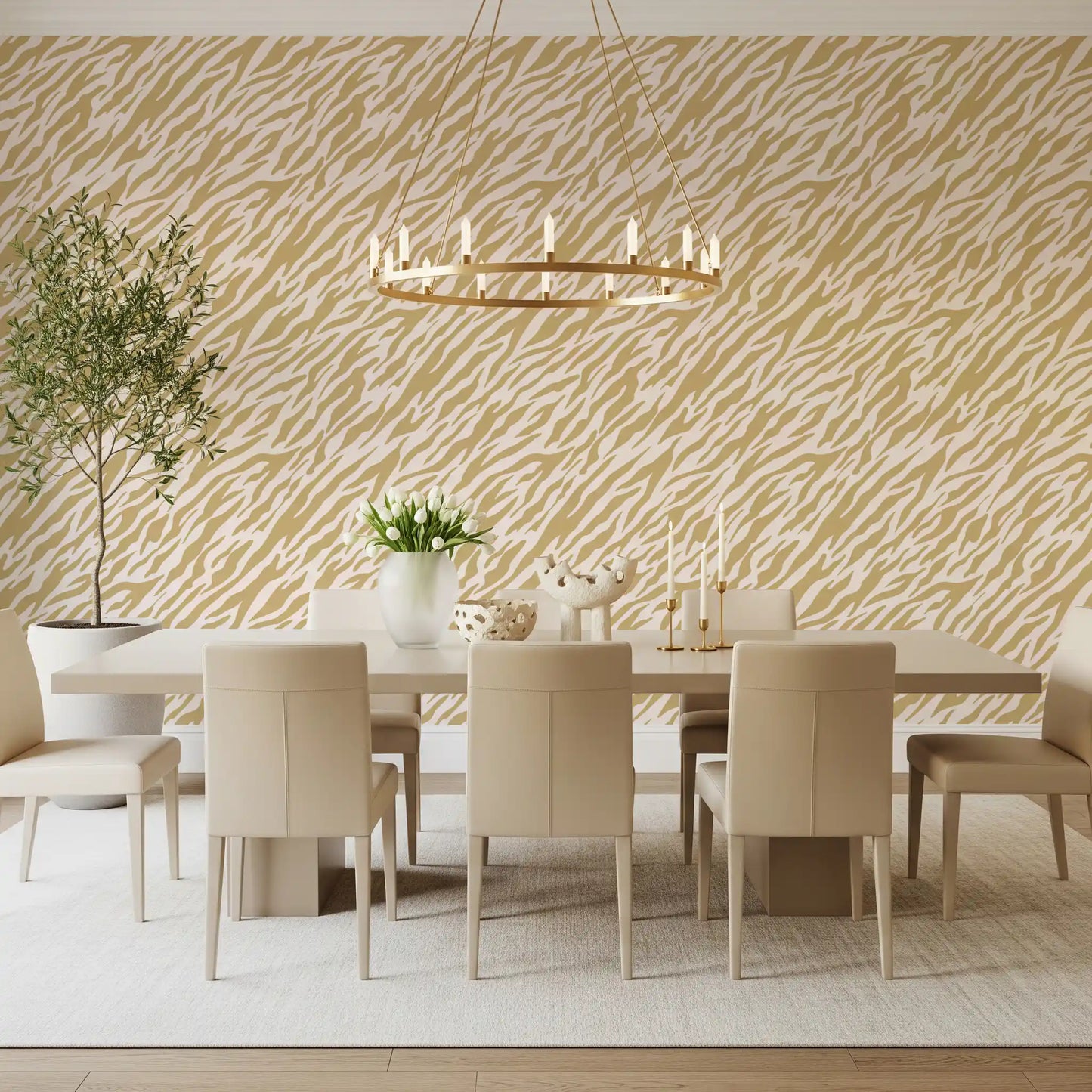 Abstract Gold Animal Stripe Wallpaper⁠