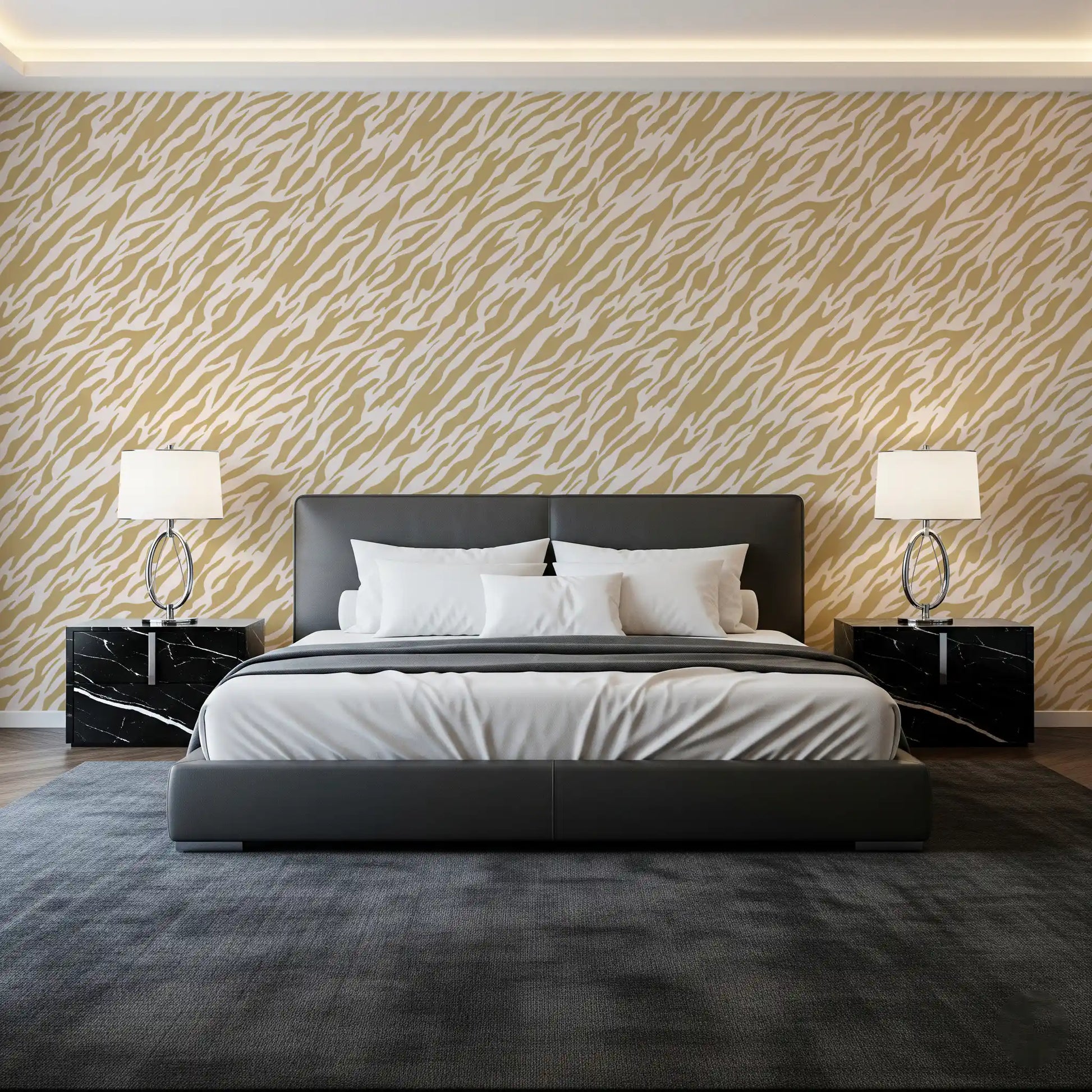Abstract Gold Animal Stripe Wallpaper⁠