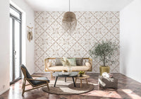 Beige Acanthus Leaf Damask Wallpaper⁠