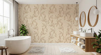 Serene Neutral Organic Foliage Wallpaper⁠