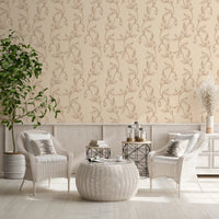 Serene Neutral Organic Foliage Wallpaper⁠