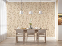 Serene Neutral Organic Foliage Wallpaper⁠
