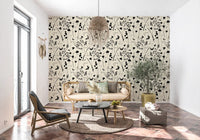 Silhouette Meadow and Butterfly Print Wallpaper⁠