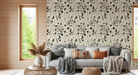 Silhouette Meadow and Butterfly Print Wallpaper⁠