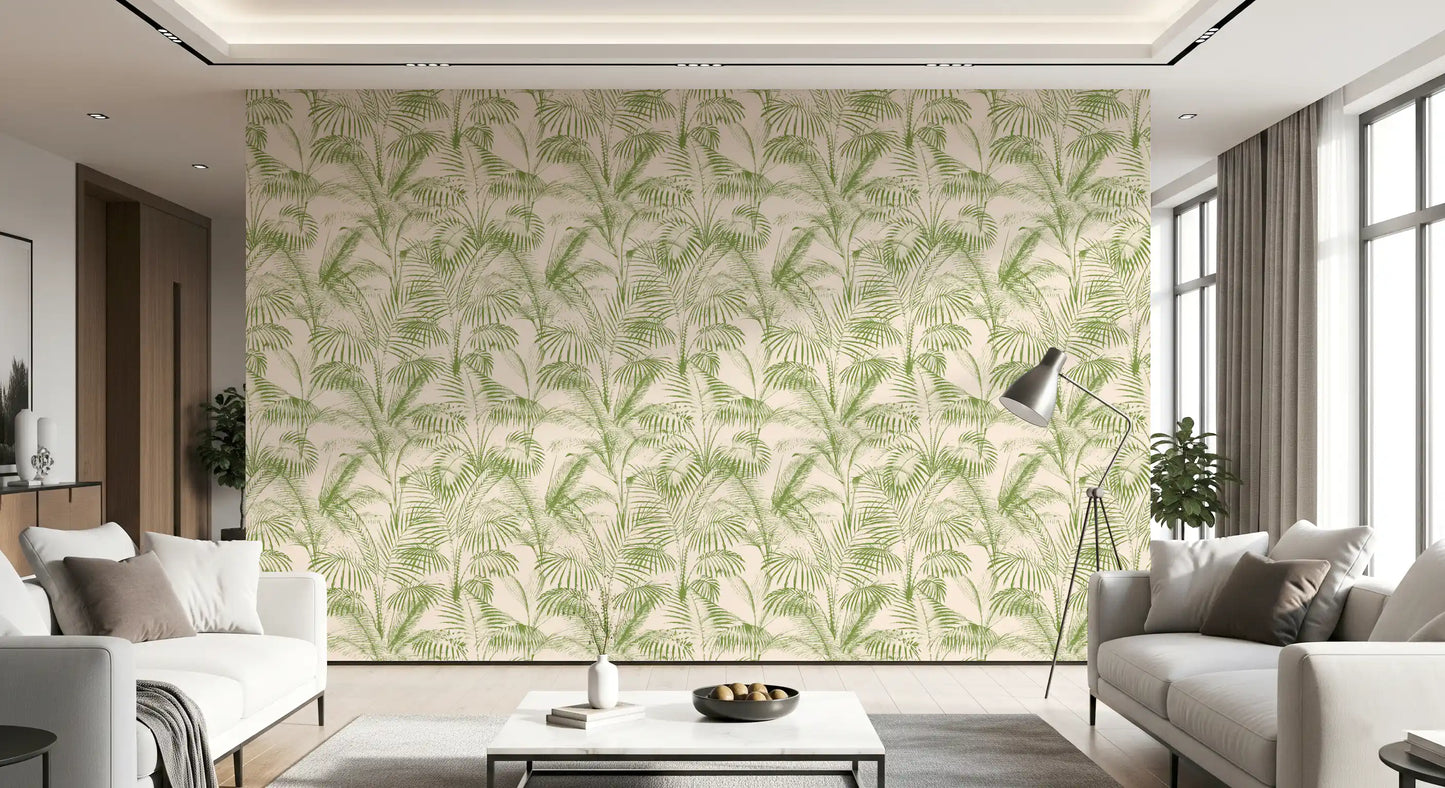 Botanical Jungle Frond Sketch Wallpaper⁠