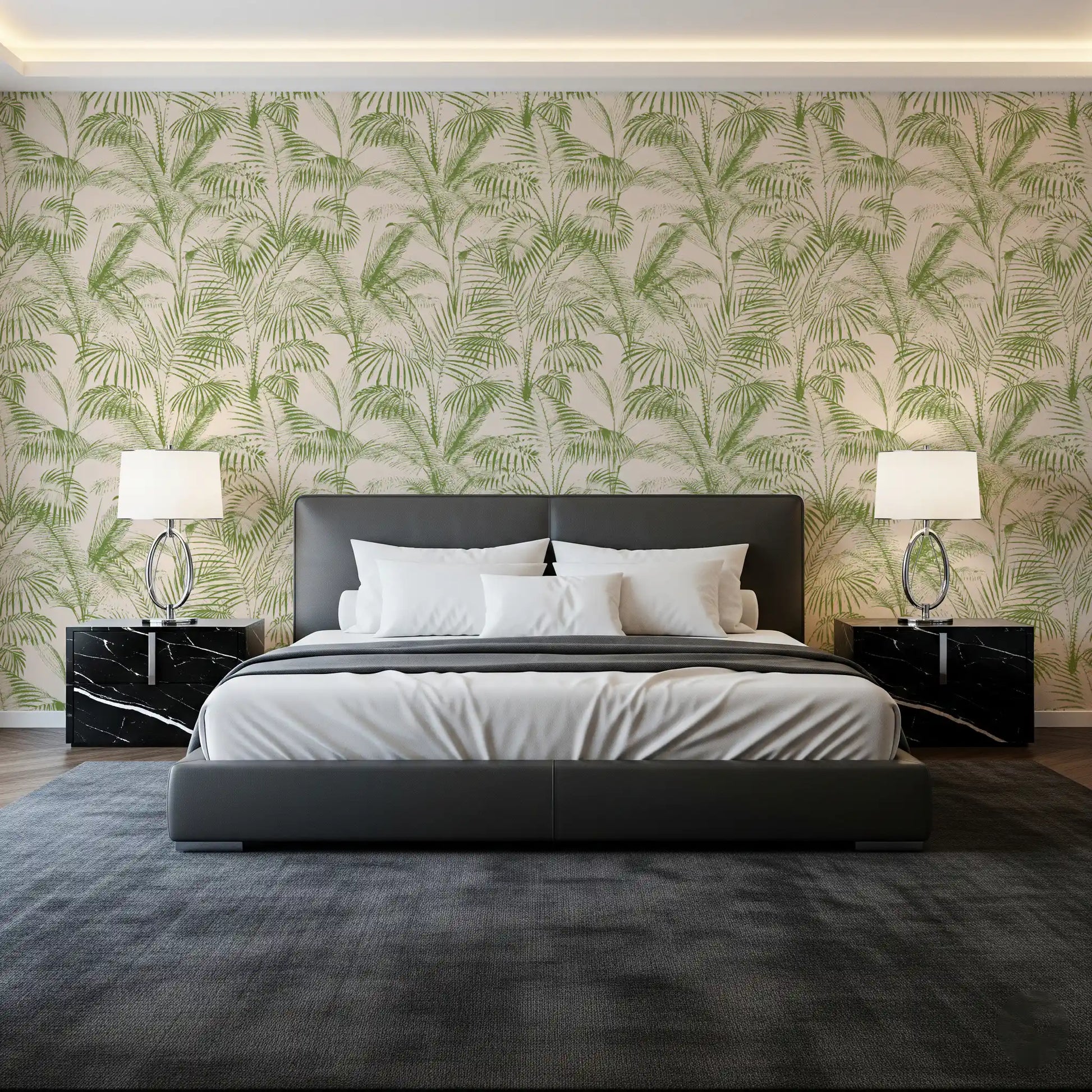 Botanical Jungle Frond Sketch Wallpaper⁠
