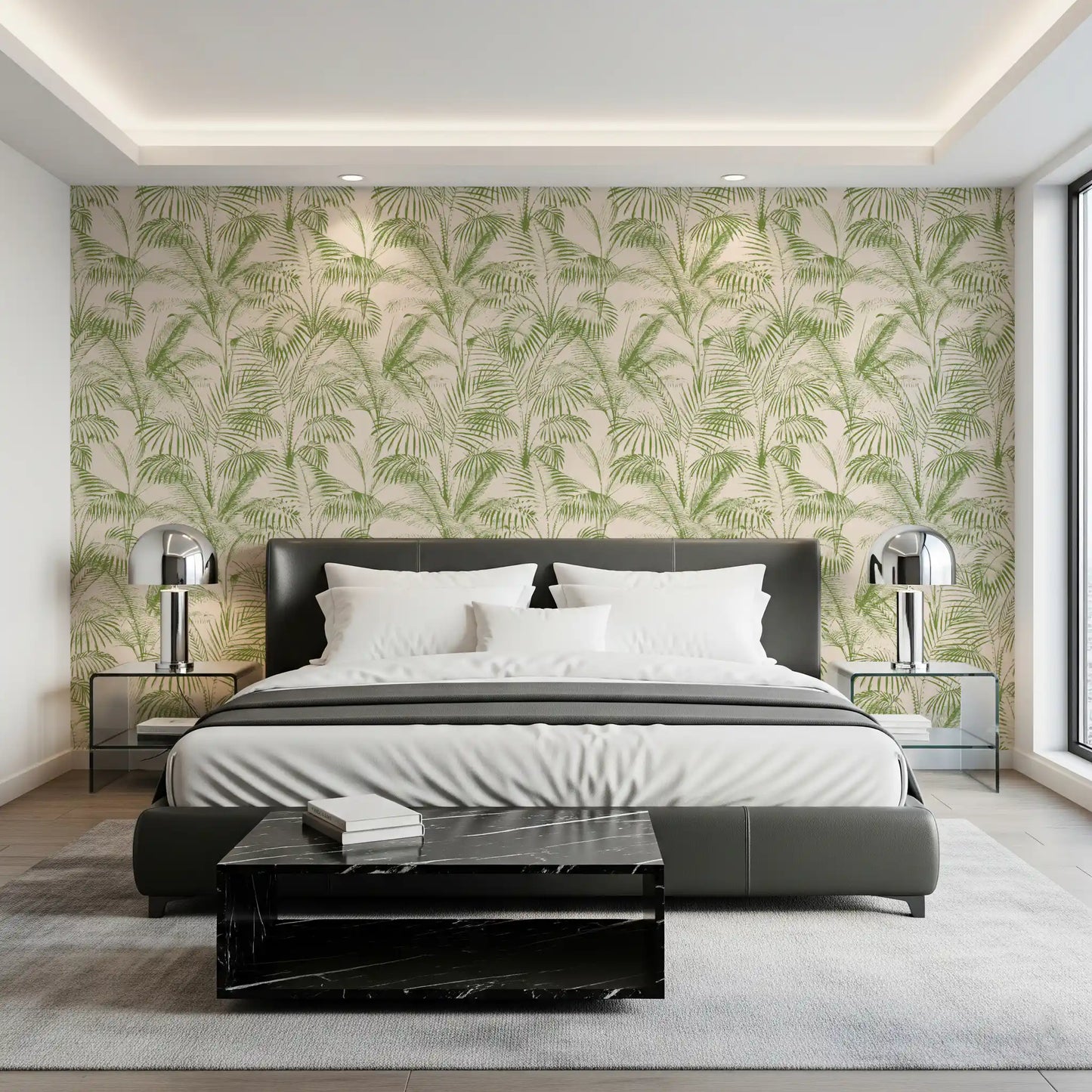 Botanical Jungle Frond Sketch Wallpaper⁠