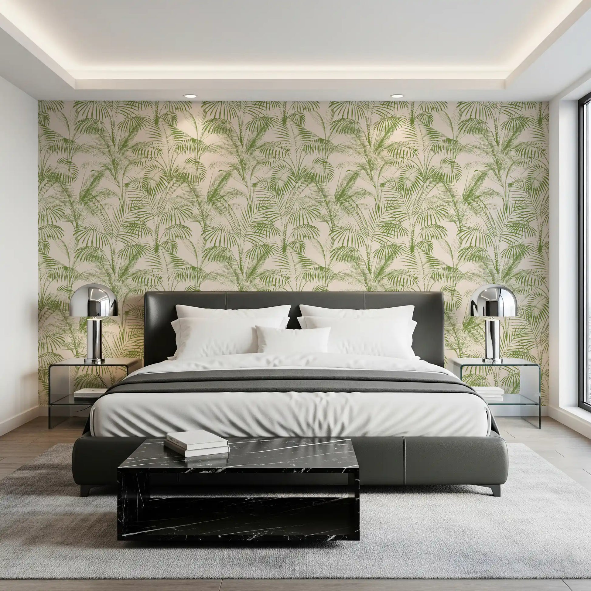 Botanical Jungle Frond Sketch Wallpaper⁠