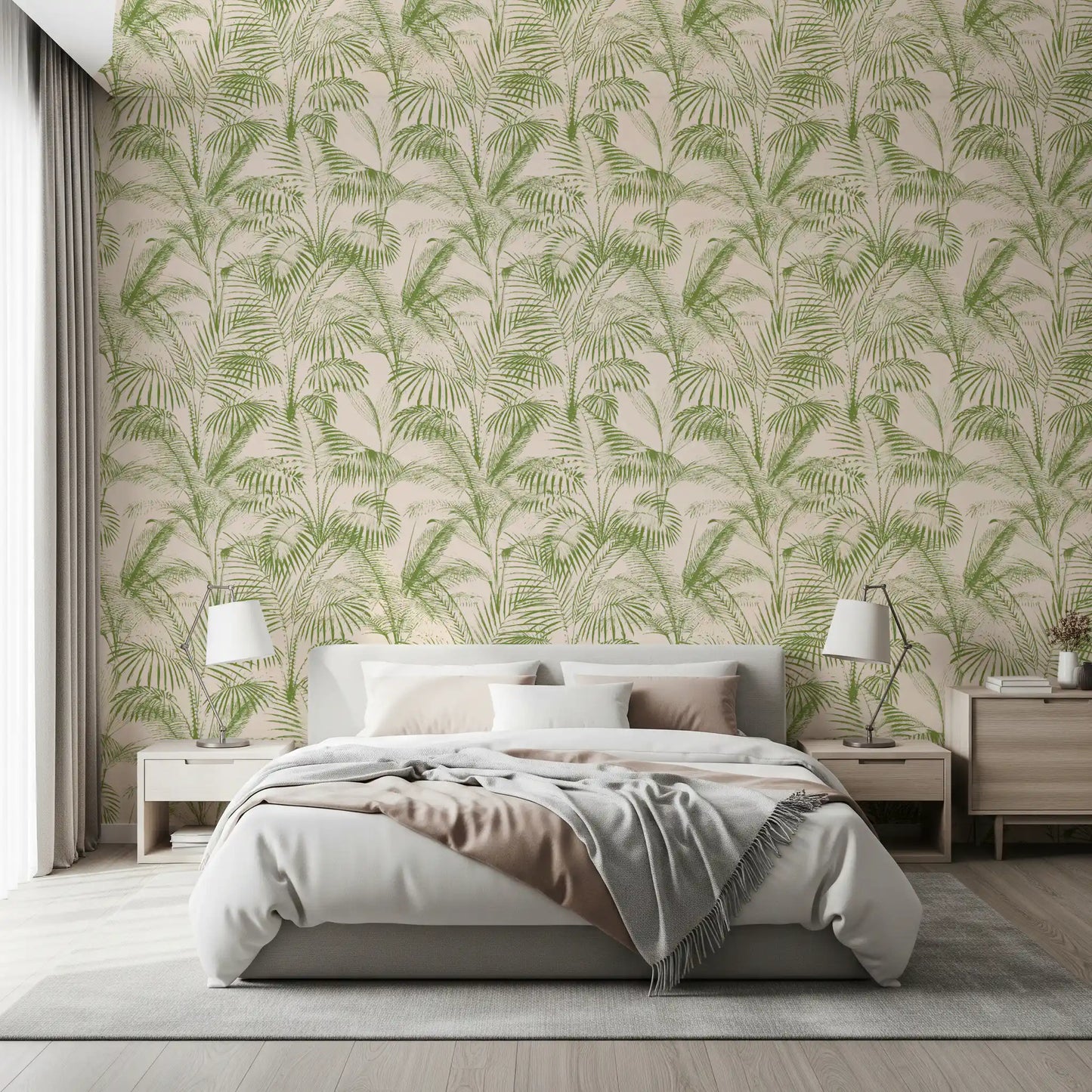 Botanical Jungle Frond Sketch Wallpaper⁠