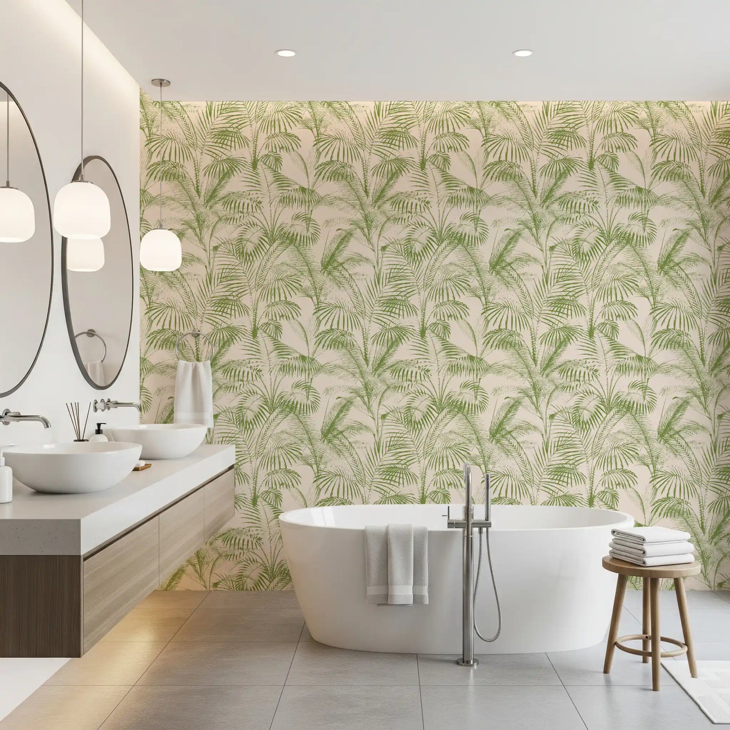 Botanical Jungle Frond Sketch Wallpaper⁠