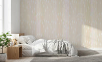 Cream and Beige Interlocking Stripes Wallpaper⁠