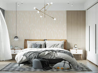 Cream and Beige Interlocking Stripes Wallpaper⁠