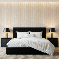 Cream and Beige Interlocking Stripes Wallpaper⁠