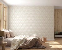 Cream Ogee Damask Pattern Wallpaper⁠