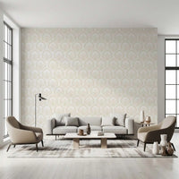 Cream Ogee Damask Pattern Wallpaper⁠