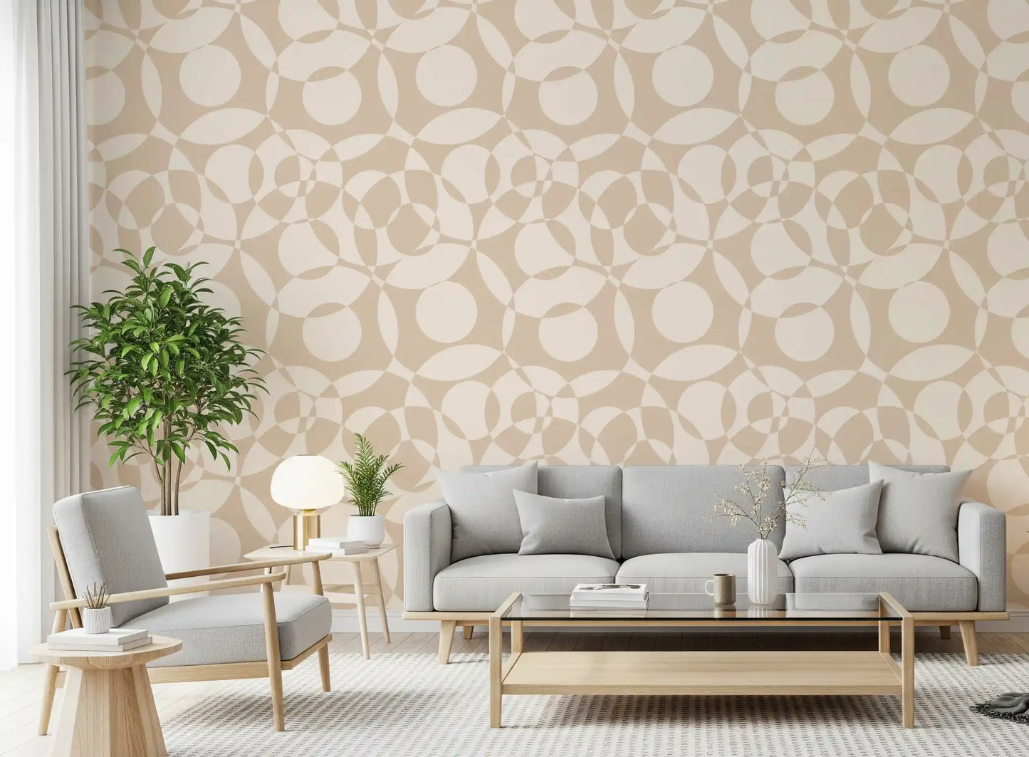 Soft Neutral Interplay Wallpaper⁠
