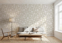 Interwoven Soft Cream Curves Wallpaper⁠